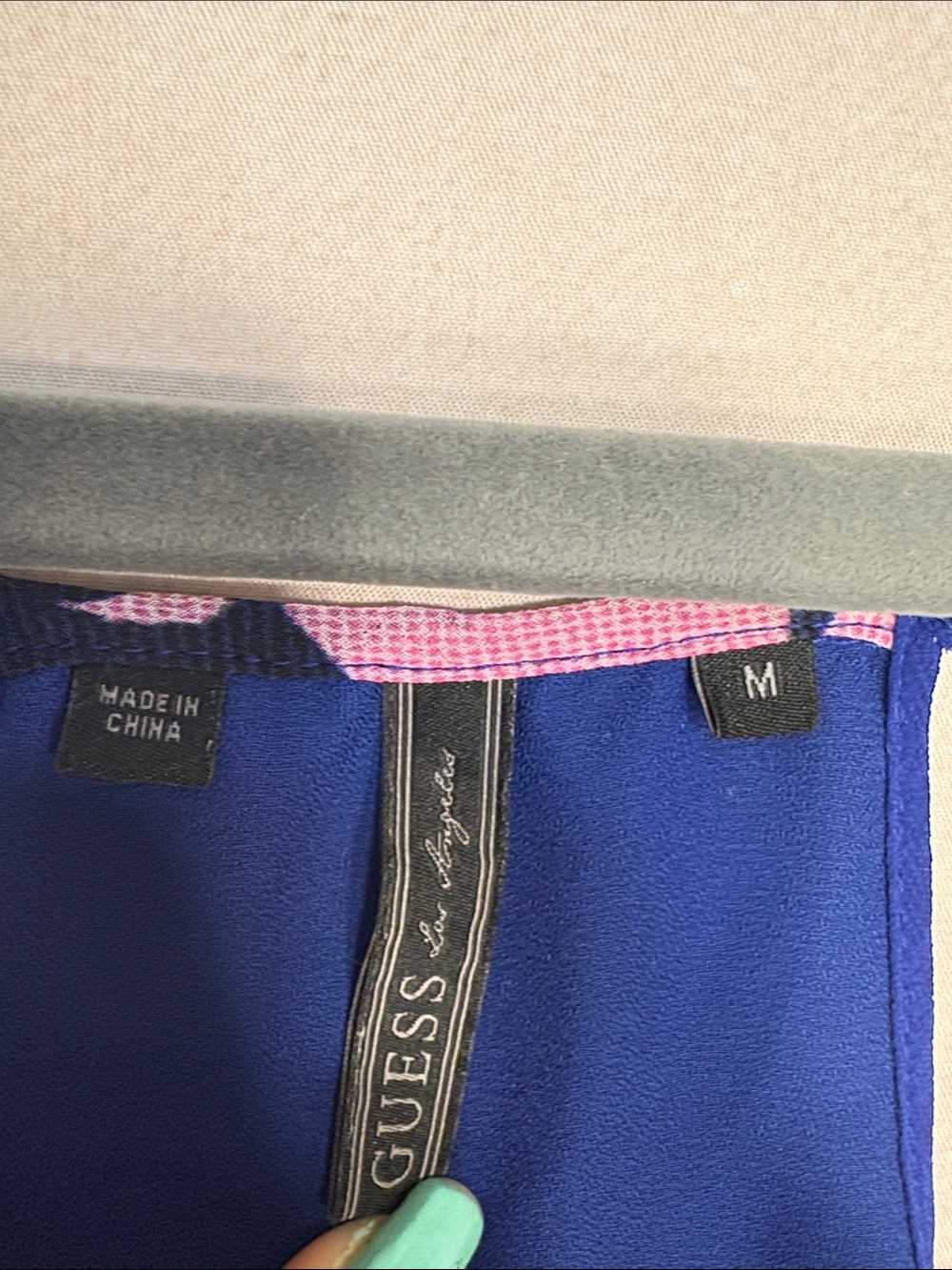 Guess - Royal Blue Floral Print Spaghetti Strap Camisole - Picture 2 of 9